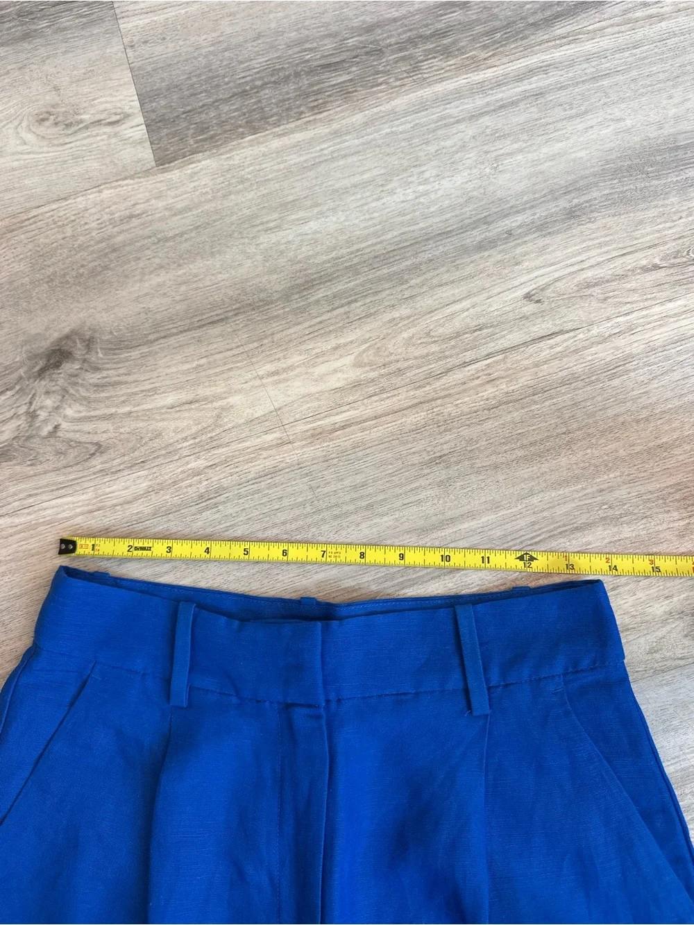 H&M Linen Blend Cobalt Blue High Rise Wide Leg Pants Size 4 NWT